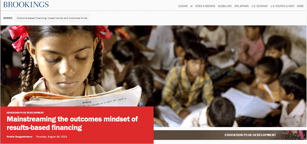 Mainstreaming the outcomes mindset of results-based financing