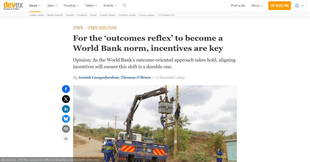 Para que el «reflejo de resultados» se convierta en una norma del Banco Mundial, los incentivos son fundamentales